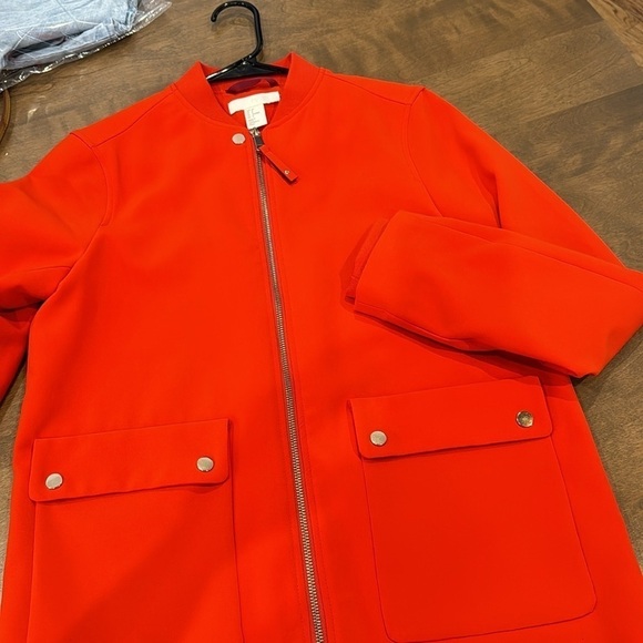 H&M Red Blazer zip up Jacket 8 - Picture 10 of 15